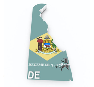 Delaware Flag Map