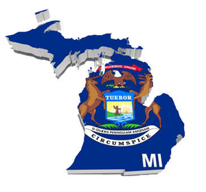 Michigan Flag Map