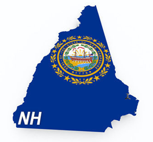 New Hampshire Flag Map