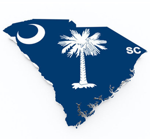 South Carolina Flag Map